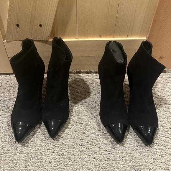 CHANEL Patent Cal - Short Boots Black Cap Toe Pearl size 36 BRAND NEW - Picture 14 of 15